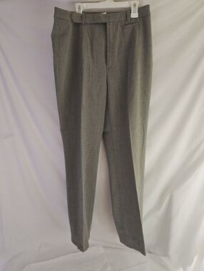 Zara Made in Spain Women Sz 10 Heather Brown Textured Trousers Dress Pants